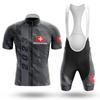 Set Maglia da Ciclismo Rossa Svizzera per Uomo, Tuta Sportiva Degradé per Mountain Bike, Abbigliamento Sportivo Estivo, 2026