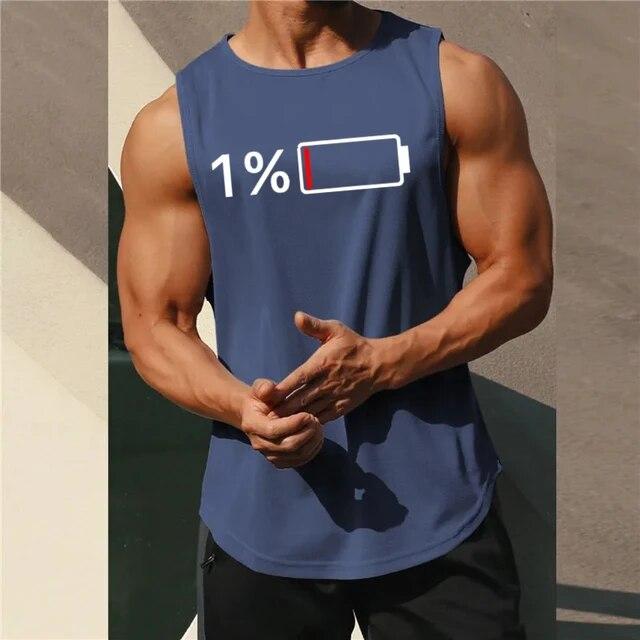 Hot Selling Men's Fitness Sleeveless Top Breathable Quick-drying Sports Vest Gym Muscle Men's Running Solid Color Simple T-shirt