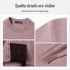 MONTAGUT Men's Business Casual Wool-Cashmere Blend Crew Neck Sweater