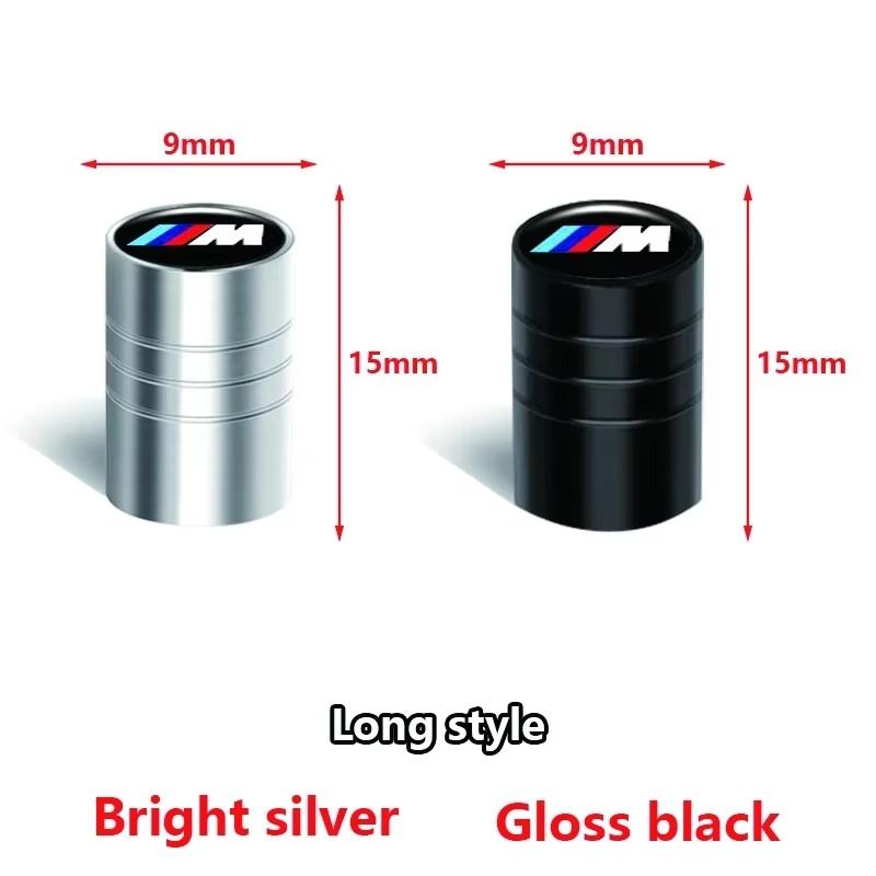 Black Silver BMW Logo Tire Valve Stem Caps 4PCS DL8