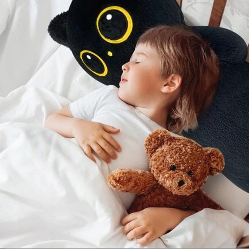 Maskotka Pluszak Poduszka Czarny Kot Kotek Długi 45 Cm