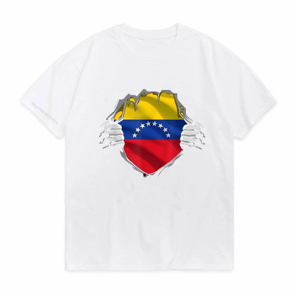 Roud Venezuelan Venezuela Flag Print Graphic T Shirt Unisexs Streetwear Crew Neck TShirt Summer Unisex Casual Cotton Loose Cool Tee