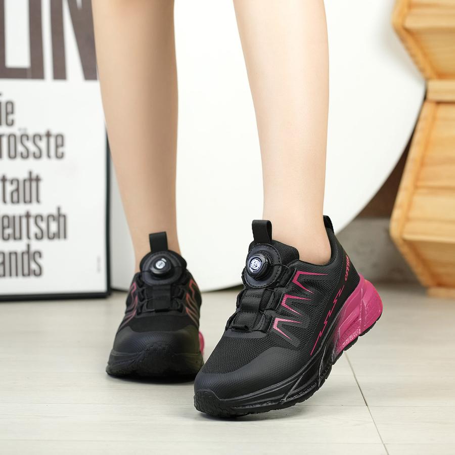 Women Rotary Buckle Slip Resistant Sneakers Breathable Mesh Shoes Safety Shoes Work Puncture-Proof Anti-Smash Steel Toe Shoes