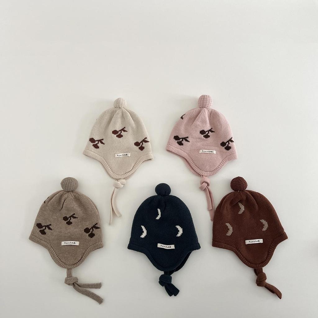 Stylish Korean Wool Knit Baby Hat with Ear Protection - Warm & Trendy Winter Hat for Boys & Girls