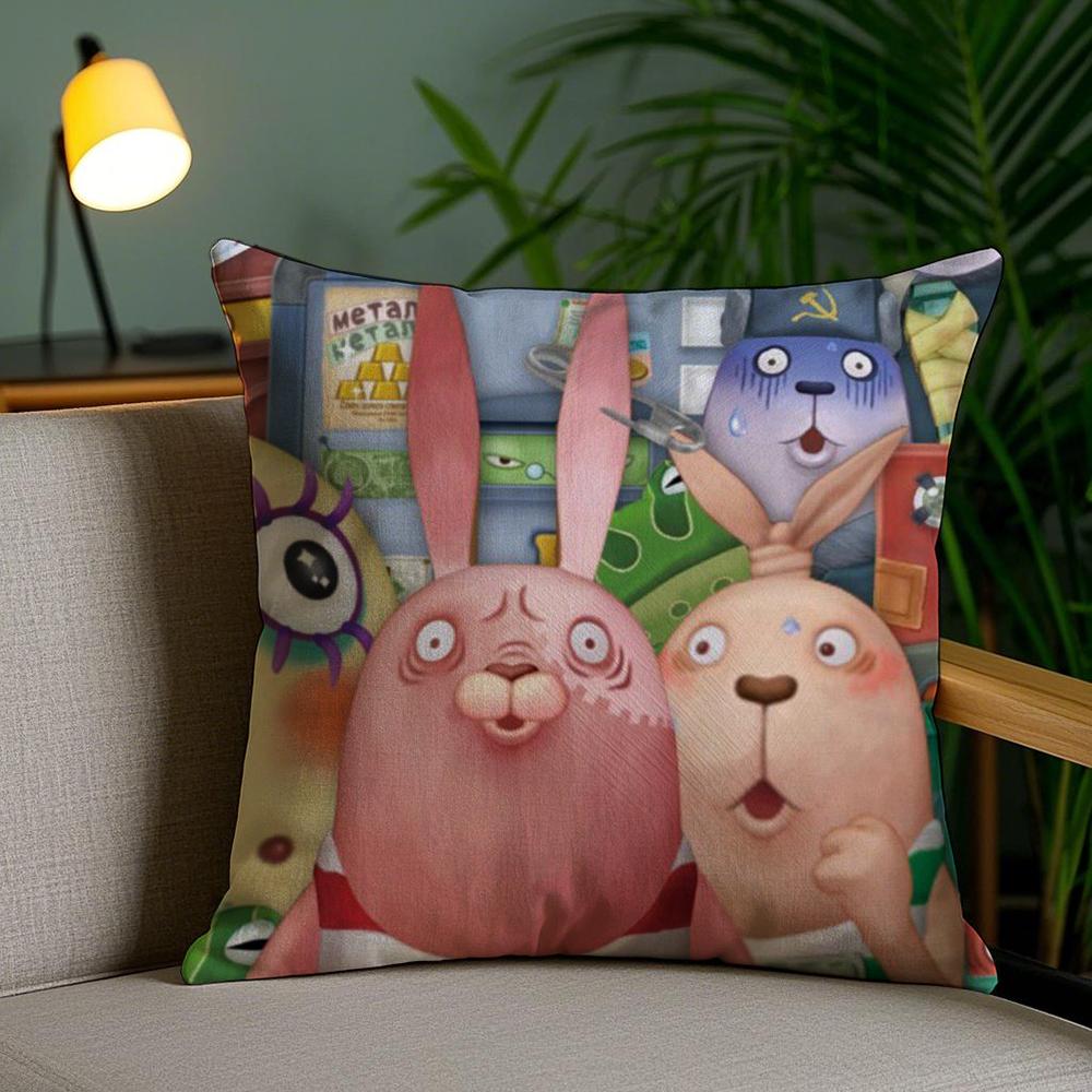 Anime U-Usavich Cushion Cover Soft Short Plush Double-Sided Printing Home Decor Machine Washable Pillow Case Gift