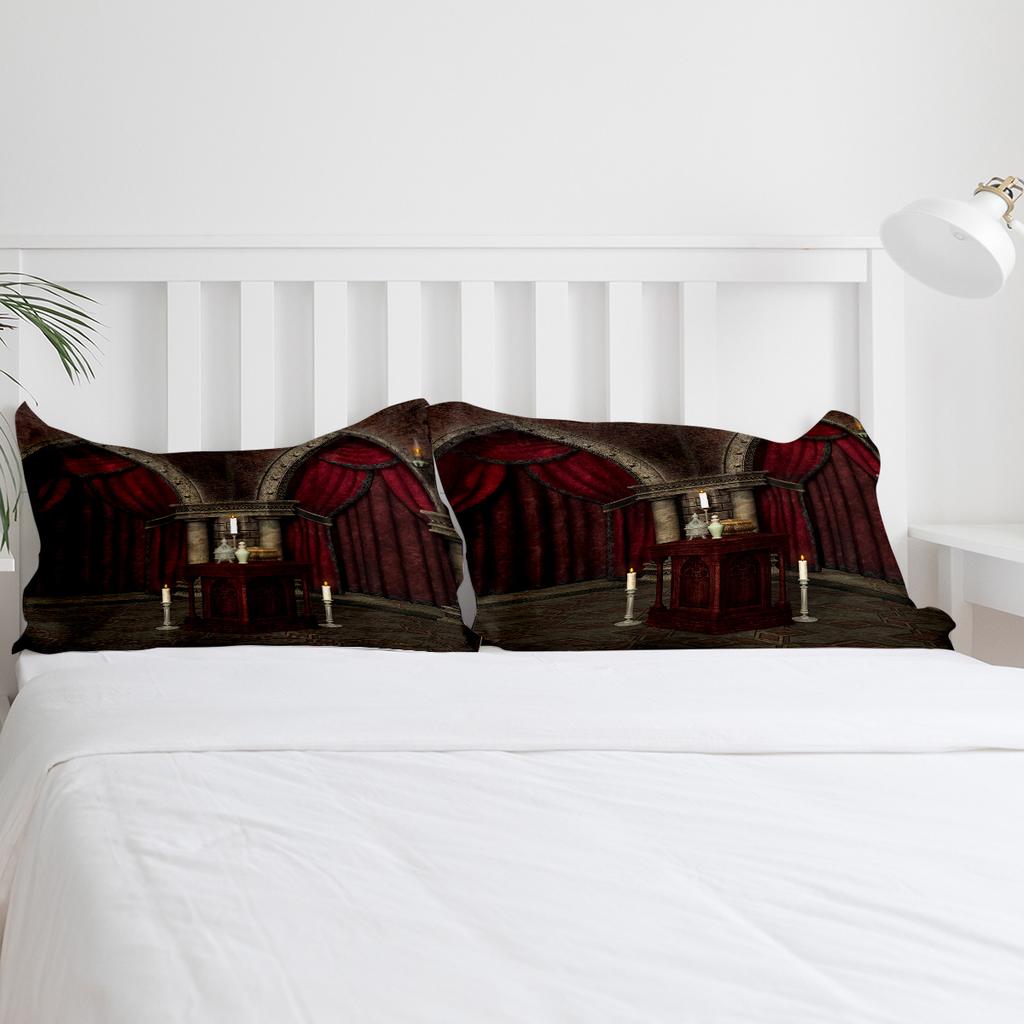 Gothic Mysterious Dark Room Bedding Set 3pcs Duvet Cover Pillowcase Kids Adult Quilt Cover Double Bed Set Home Textile