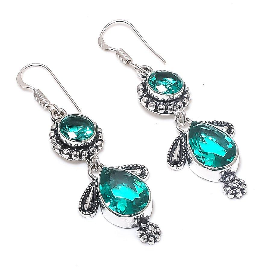 

Индиголитовый Турмалин Драгоценный камень Серьга из стерлингового серебра 925 пробы 2,25