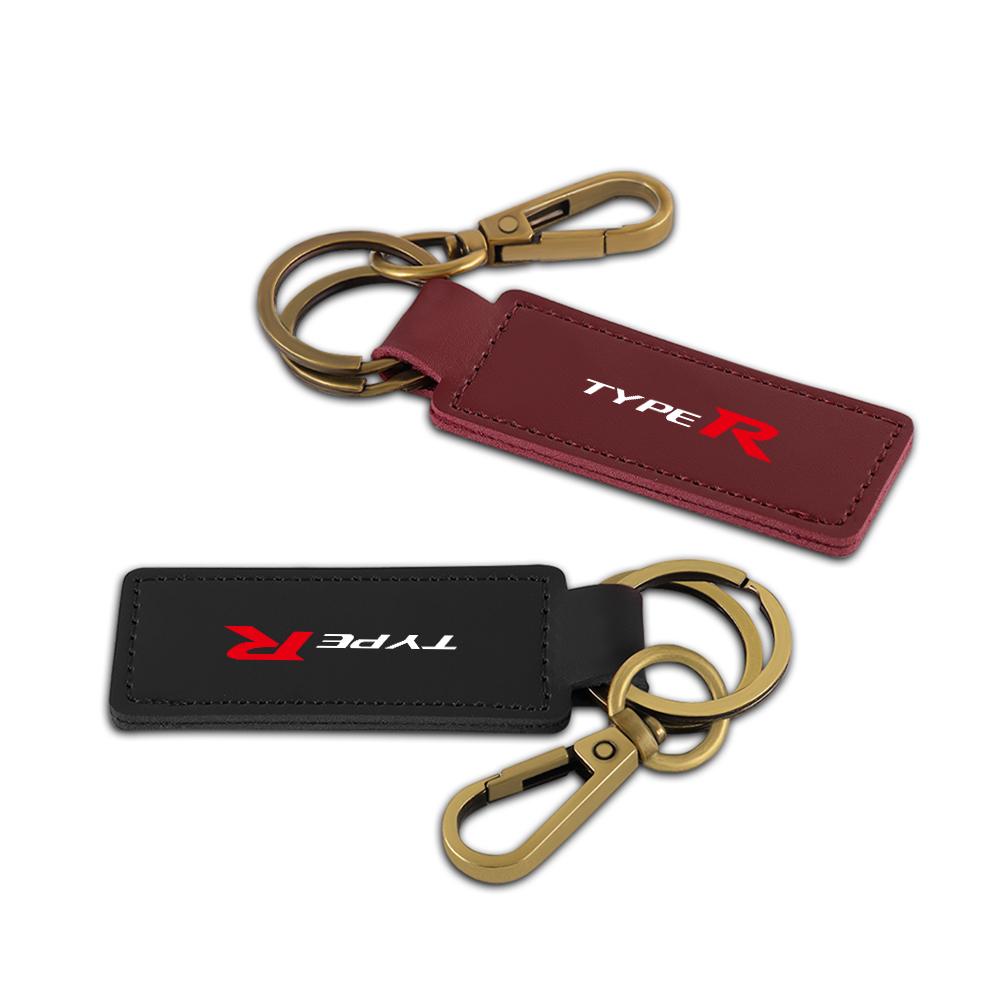 Car Badge Key Chains Key Leather Ring Key Ring Logo Pendant For Honda Civic 10th 11th Gen Hrv Jazz City Fit Accord Odyssey Mugen IP8