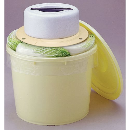 Risu Pickle Barrel, Round, with Press-Fit Lid, Ivory, 5L, NI5 Type, Made in Japan, Sanitation Test Passed