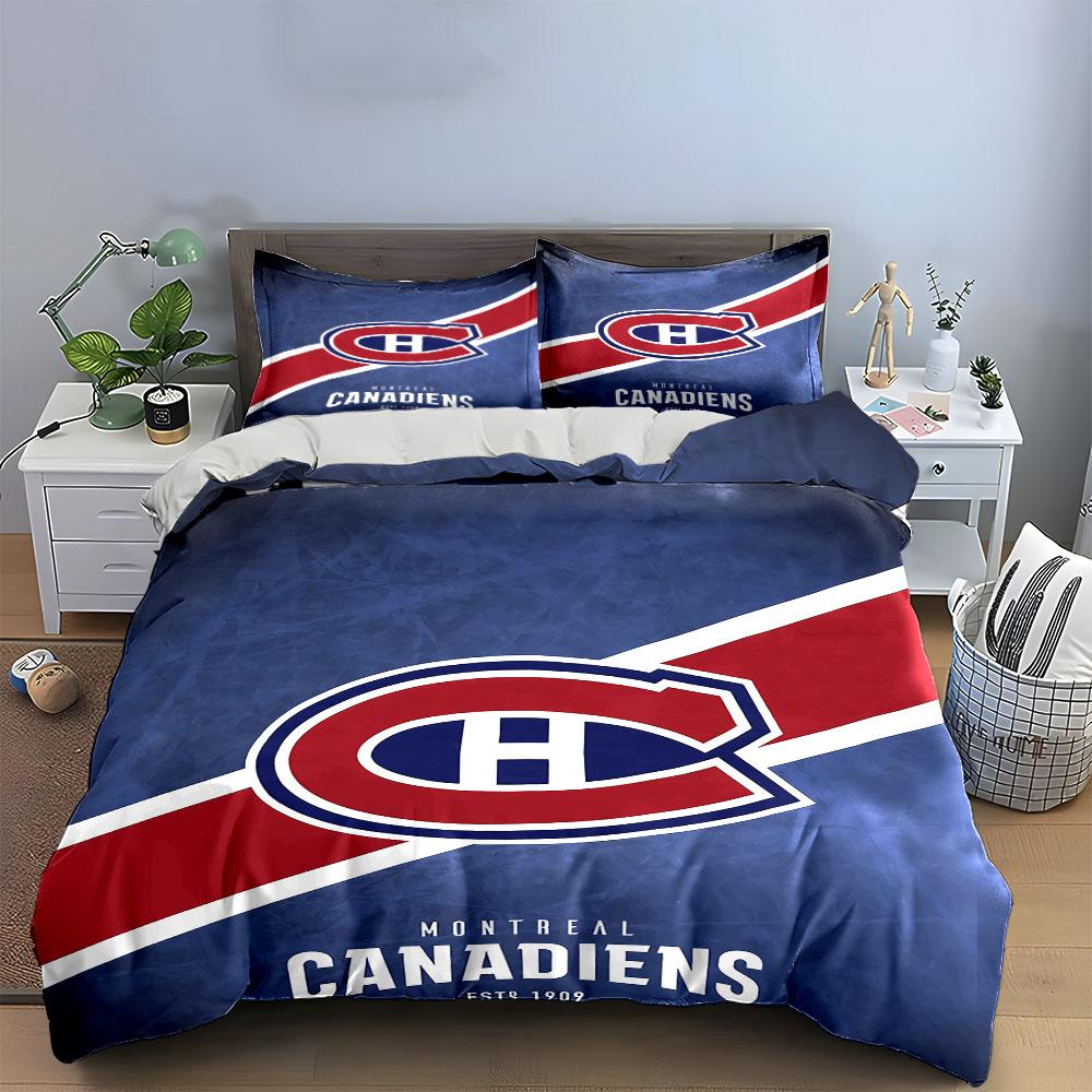 Juego de Ropa de Cama Montreal Canadiens Juego de Ropa de Cama Funda Nórdica Funda Nórdica Fundas de Almohada (1 * Funda de edredón 2 * Fundas de almohada, sin relleno de edredón)