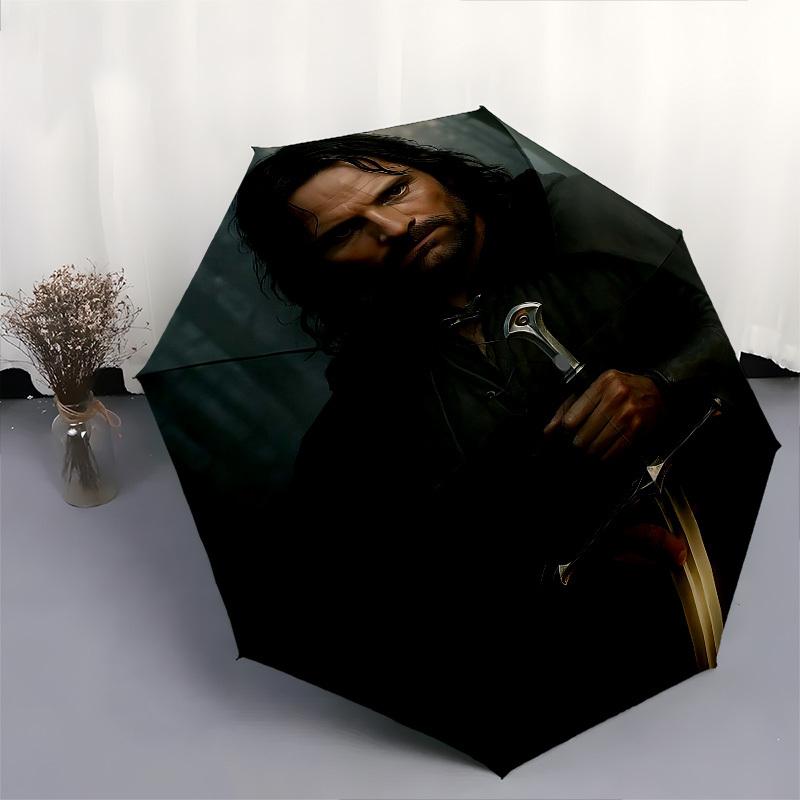 1pc Sword Knight Automatic Folding Umbrella - Compact 8-Rib Design, Durable Plastic & Iron1172L