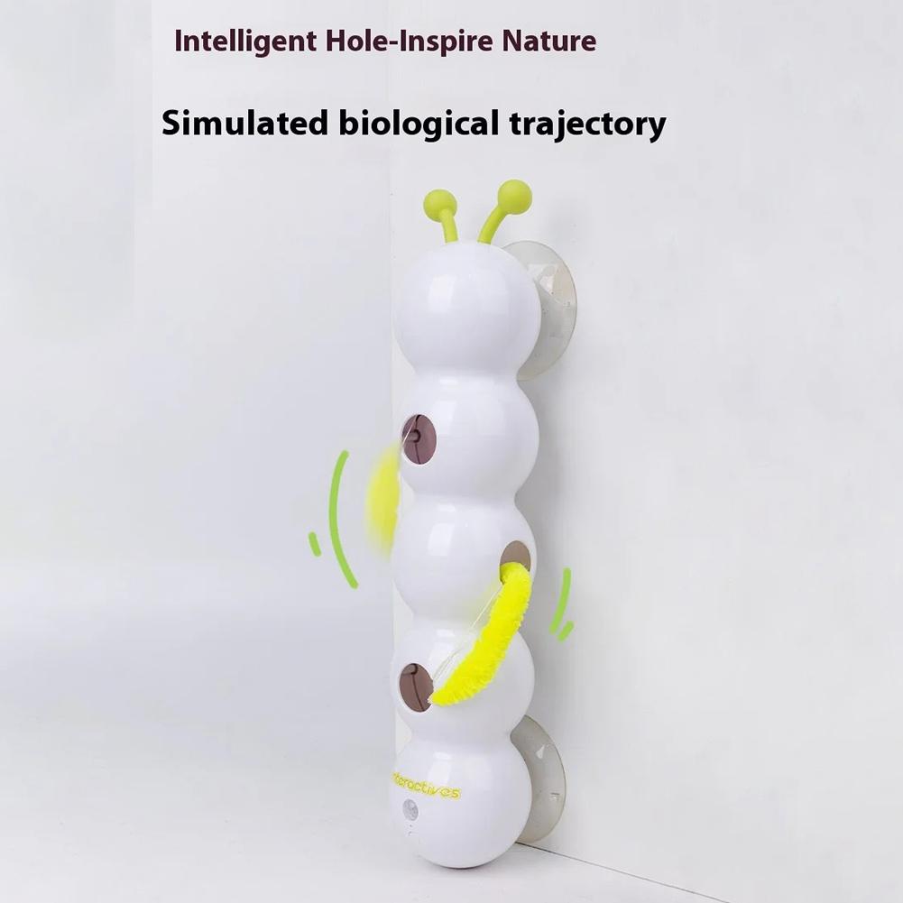 Electric Caterpillar Cat Toy Smart Sensor Motion Activated With Soft Feather Tail Eco Safe Self Amusing Pet Toy To Relieve Cat Boredom Interactive