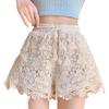 Women's Summer High-Waist Lace Sports Shorts - Casual, Loose, A-line, Wide-Leg, Three-Quarter Pants