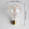 TIANFAN Vintage Led Bulb G95/G30 Edison Bulb 4W Dimmable 220V 110V E26 E27 Heart Filament Decorative Light Bulb Yellow Warm