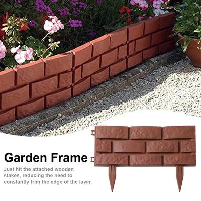 1PC Garden Edging Border DIY Decorative Flower Grass Bed Border Interlocking Landscaping Edging Stones Brick Effect Outdoor
