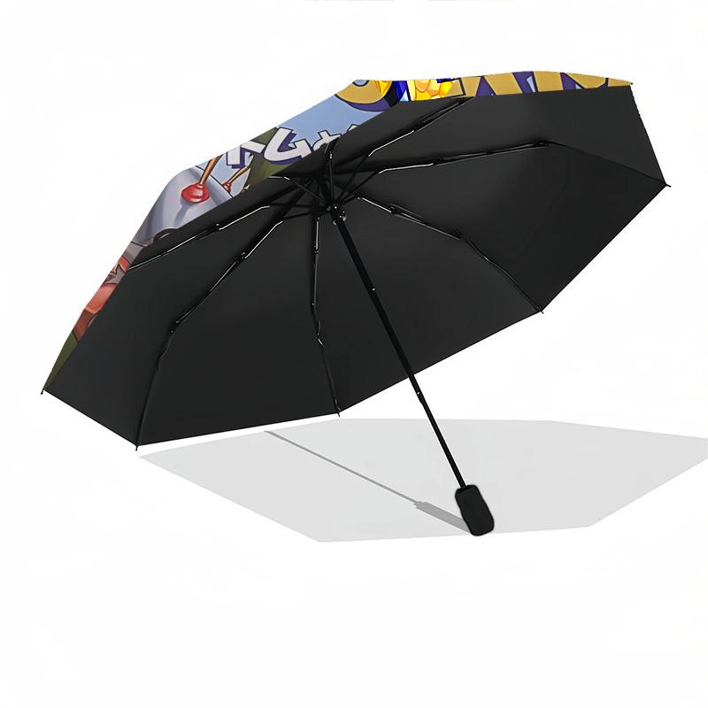 1pc Tom and Jerry Automatic Folding Umbrella - Compact 8-Rib Design, Durable Plastic & Iron1472L