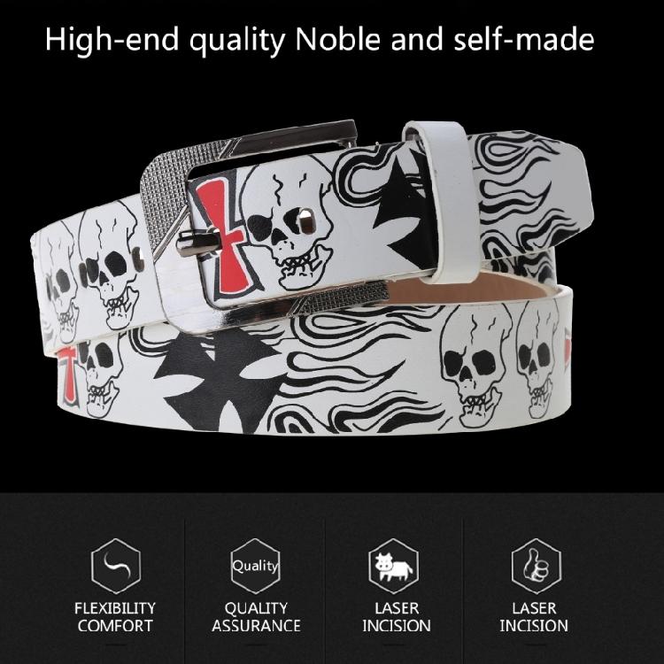 Skull Print Belt Men Women Unisex Hiphop Belt Adult Casual Clothing Accessories