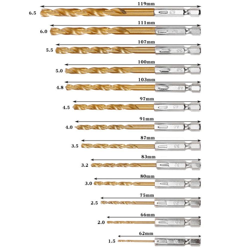 Hex Shank Twist Drill Bit Titanium Woodworking Drill Bit Portable Hole Opener Drill