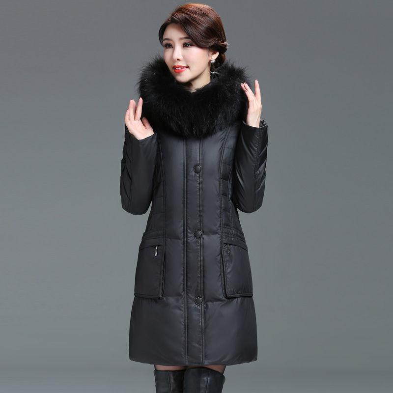Middle-aged and Elderly New Down Jackets for Women Fattened and Enlarged Medium and Long Large-size Mother Jackets for Women