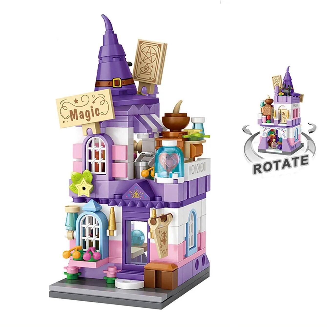 

Грибной дом, строительные блоки и волшебная комната, игрушечные кирпичи, милый подарок на День Благодарения, Рождество, Хэллоуин, украшение