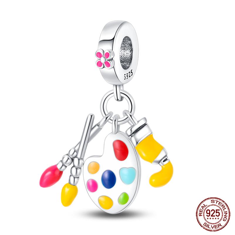 Fit Qikaola Original Bracelets Copper Music Symbol Drawing Plate Medicine Box Career Series Charms Beads For Diy Jewelry