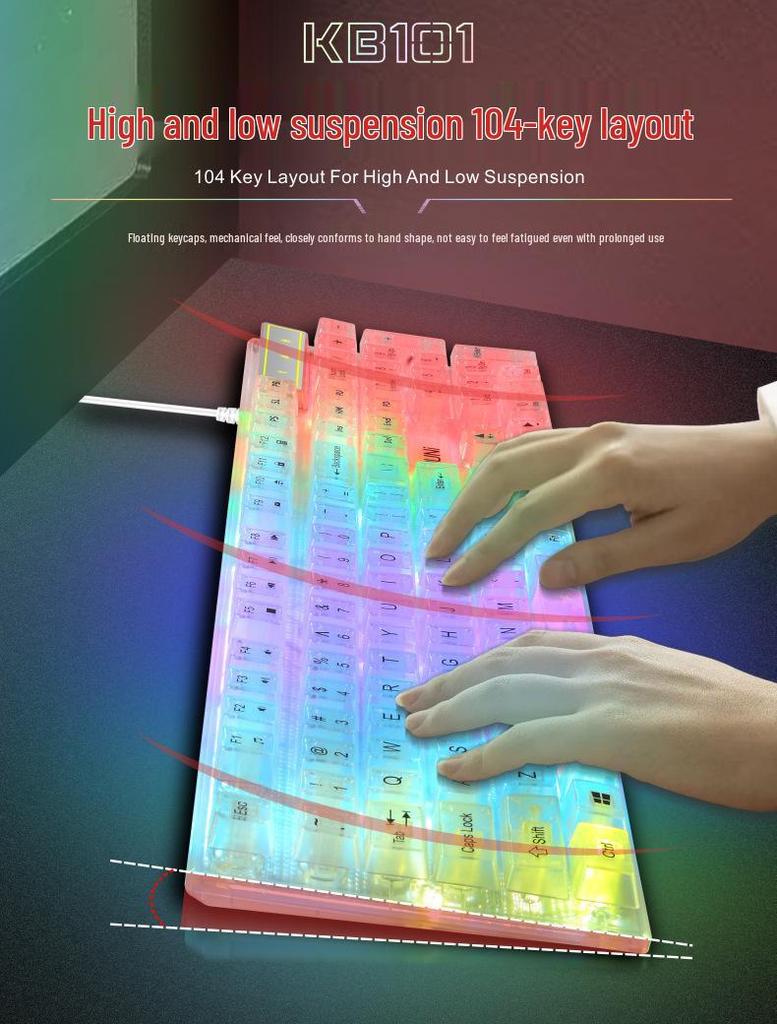 Douni KB101 RGB Transparent Gaming Keyboard