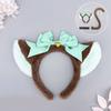 Kitten Cosplay Costume Animal Ear Headband Bowknot Tail for Women Girl Halloween Role Play Animal Outfit Accessories
