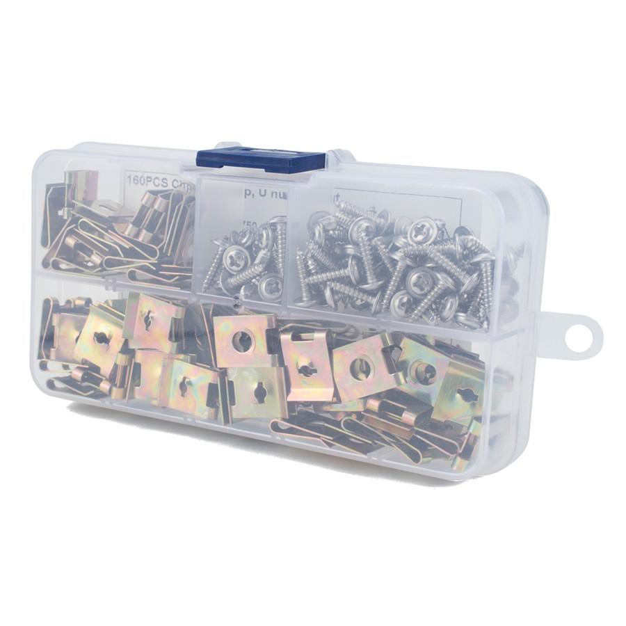 160 Pcs Car Motorcycle Speed No.6 Fastener U Nut M3*12 Clip Interior Trim Panel