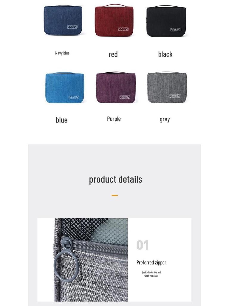Cationic Hanging Toiletry Bag: Wet/Dry Separation Frosted Makeup Travel Organizer