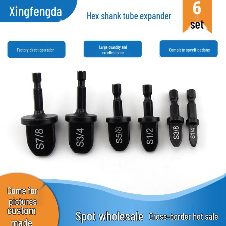 In-Stock 6-Piece Hex Shank Tube Expander Tool for Copper Tube in A/C and Refrigeration
