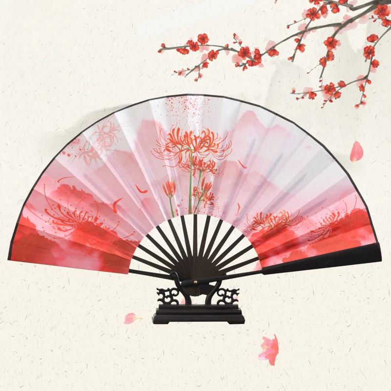 Nine-tailed Fox Hand Held Fan Retro Decorative Fan Hanfu Cheongsam Chinese Folding Fans Japanese Cosplay Home Room Decoration