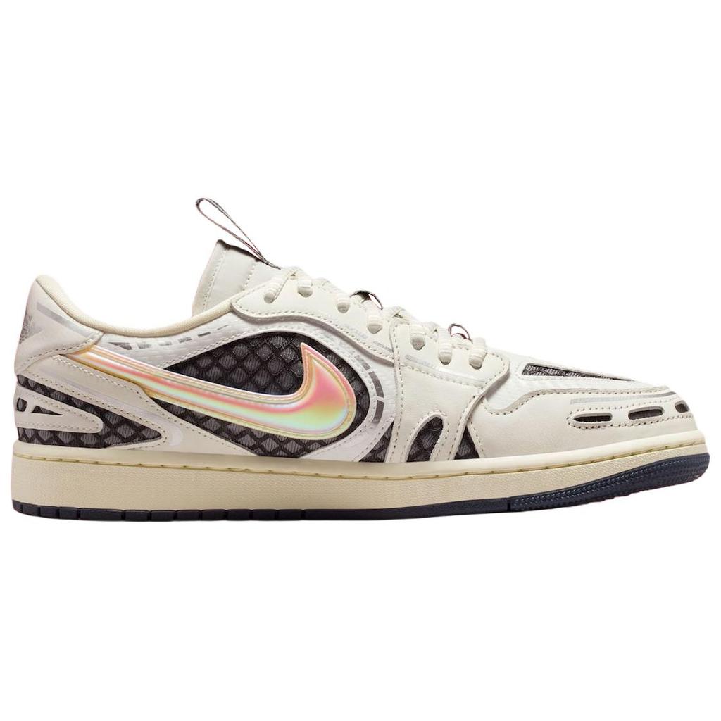 Jordan Air Jordan 1 Low Top Vintage Basketball Shoes Women's White Gray HQ2186-100