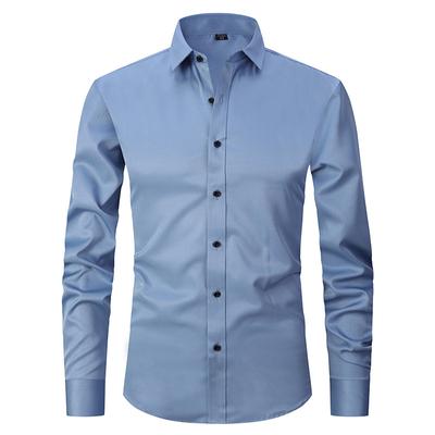 Herbst Winter Herrenhemd Langarm Mode Business Casual Weiß