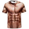 Camiseta da Moda Infantil Estampa Gráfica Engraçada de Músculos Simulados Camisetas para Menino e Menina Top de Verão Street Manga Curta Casual Roupa Infantil para Exterior