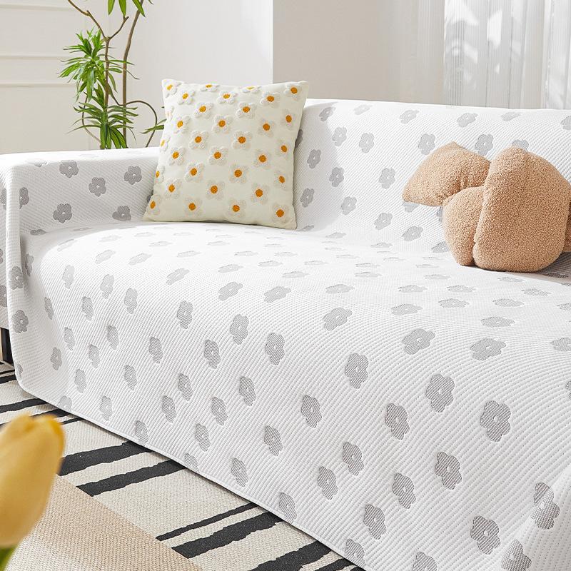 Ice Silk Sofa Towel Summer Cool Sofa Cover Cloth Cushion Modern Simple Non-Slip Leather Sofa Full Cover Blanket