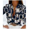Fashion Multi-color Geometry 3D Print Women Long Sleeve Shirts Autumn New Holiday Casual Ladies Blouse Tops Women's Clothing
