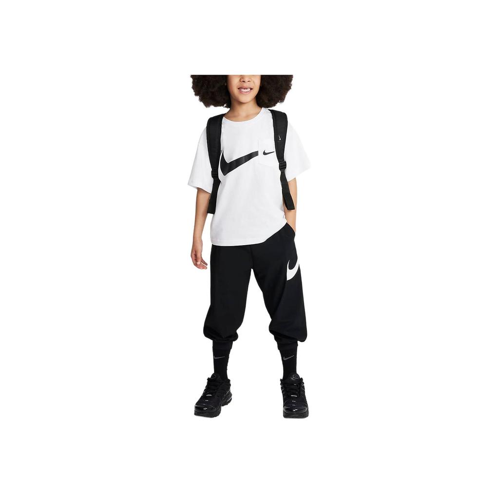 Nike Sportswear Printed Logo Breathable Round Neck Short Sleeve T-Shirt Kids tops White HM4730-100