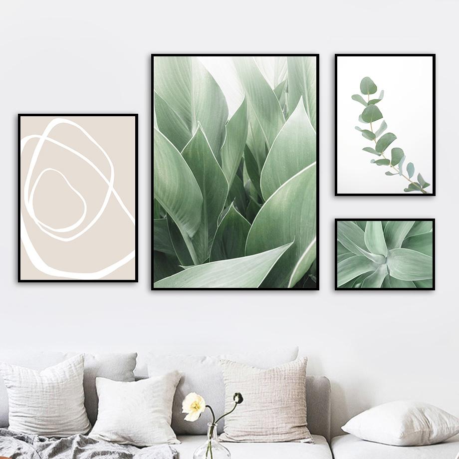 Green Leaf Abstrakte Mädchen Körper Gesicht Linien Nordic Poster Und Drucke Leinwand Malerei Wand Kunst Bilder Für Wohnzimmer Wohnkultur