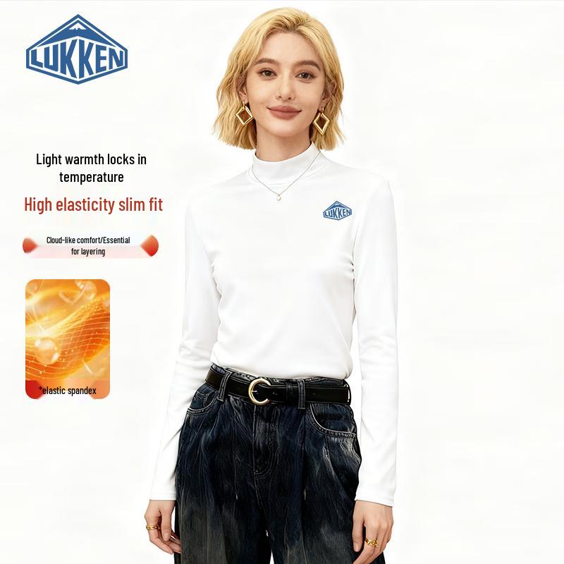 LUKKEN Women s Double-Sided Fleece Stand Collar Base Layer Top XL