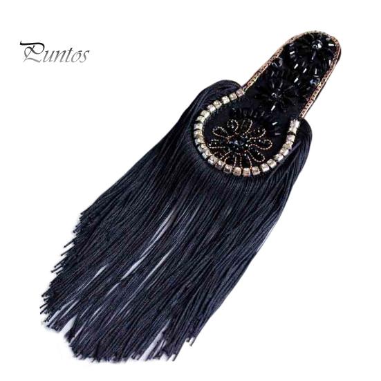 

Стильный горный хрусталь винтажная одежда эполет плечо ювелирные изделия кисточка эполет для костюма чёрный