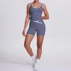 New double-sided abrasive contrasting colors, tight-fitting and breathable cross yoga suit, sports running and fitness two-piece suit