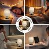 Touch Control LED Desk Light Small Bedside Lamp Dimmable Flicker Free Easy To Install Desk Lamp with White Glass Shade