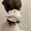 Elegant Beige Lace Ballet-Style Scrunchie - High-End Minimalist Japanese & Korean Design