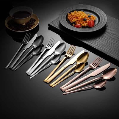 Four-Piece Stainless Steel Restaurant Knife, Fork, Spoon Set - Elegant Hotel Steak Tableware