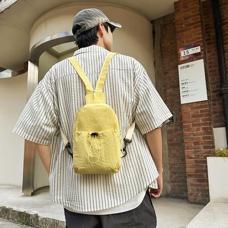 Solid Color Multifunctional Backpack Women's Lightweight Chest Bag