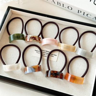Korean Acetic Acid Hair Ropes Fashion Simple Print Elastic Scrunchies Rubber Band Girl Hair Accessories Ponytail Headwear