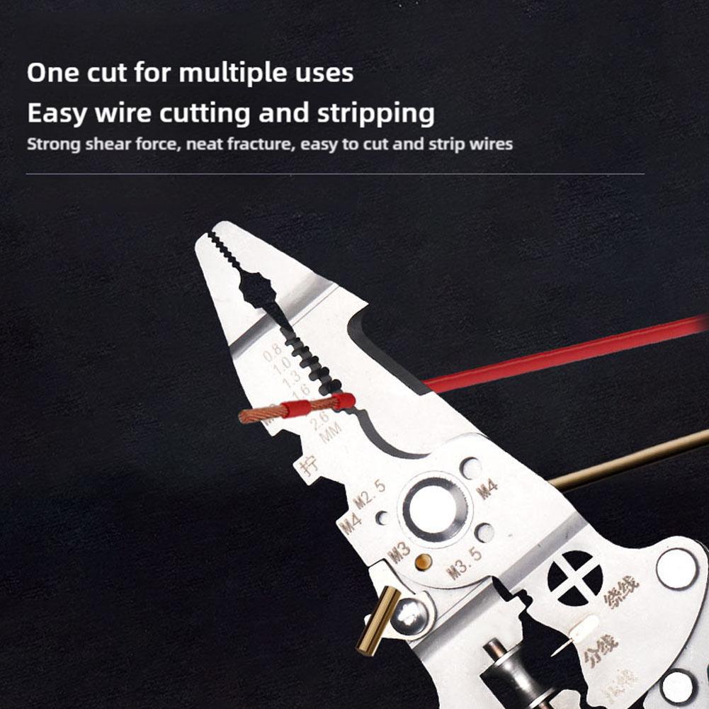 Foldable Wire Stripper Crimping Tool-Pulley Design Multifunctional Electrician Pliers Used for Safety Connection and DIY Project