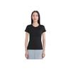Nike Solid Color Crew Neck Short Sleeve T-Shirt Women Tops Black 836327-010