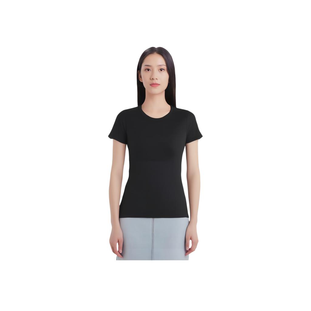 Nike Solid Color Crew Neck Short Sleeve T-Shirt Women Tops Black 836327-010