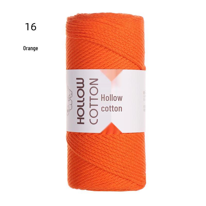 2mm Hollow Pure Cotton Scarf & Bag Yarn for DIY Crochet and Handwoven Projects